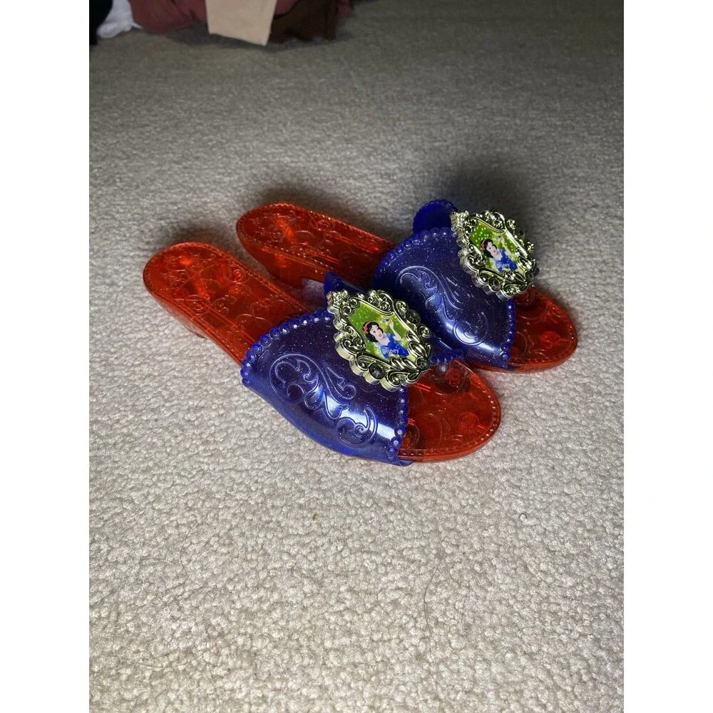 Disney Princess Snow White Dress Up Shoes Jakks Pacific Blue Red Glitter - Picture 1 of 7
